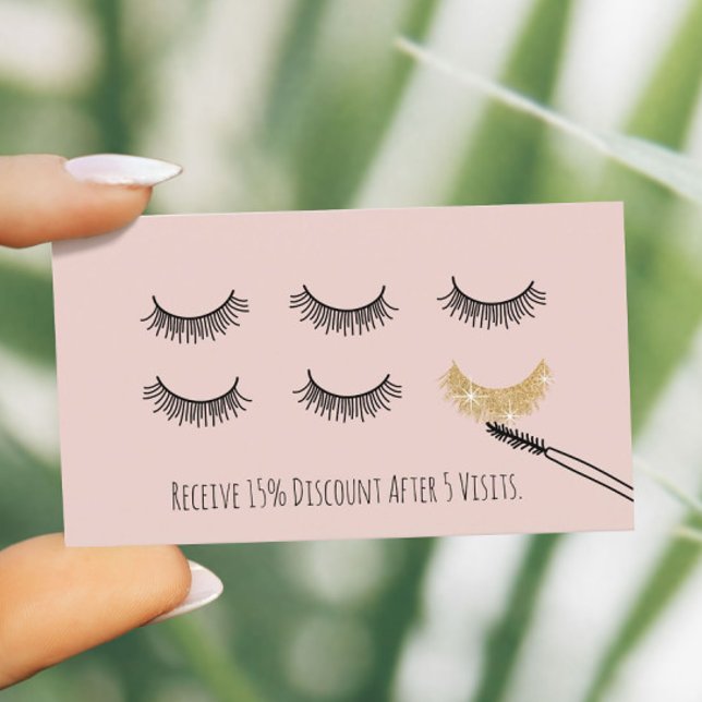 Tarjeta De Fidelización Artista de maquillaje Cute Eyelash Lash Lounge Lea (Subido por el creador)