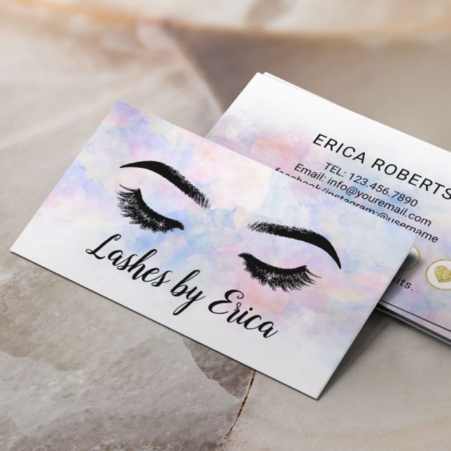 Tarjeta De Fidelización Artista de maquillaje de azotes elegante acuarela (Subido por el creador)