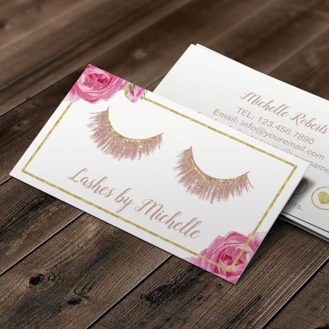 Tarjeta De Fidelización Artista de maquillaje elegante lealtad floral (Subido por el creador)