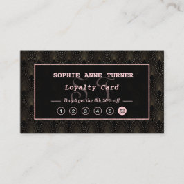 Tarjeta De Fidelización Artista de maquillaje en monograma Art Deco Rosa G