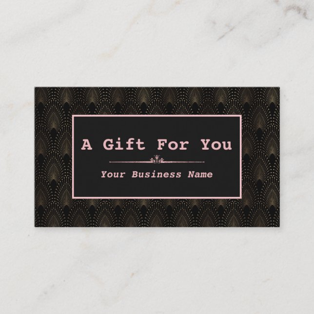 Tarjeta De Fidelización Artista de maquillaje en monograma Art Deco Rosa G (Anverso)