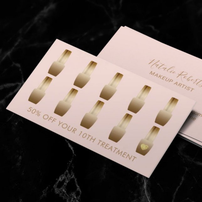 Tarjeta De Fidelización Artista de maquillaje en salón de uñas Manicurista (Subido por el creador)