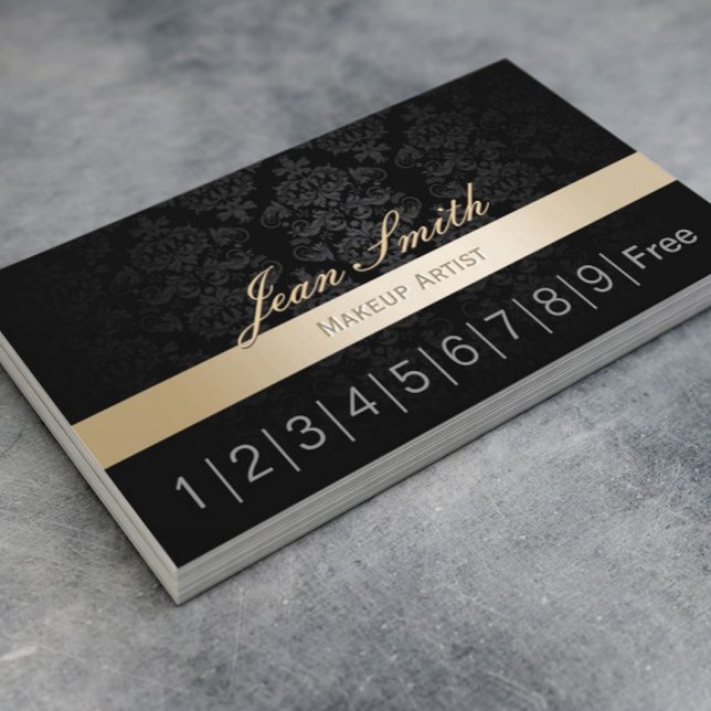 Tarjeta De Fidelización Artista de maquillaje Golpe de lealtad Damask con  (Subido por el creador)