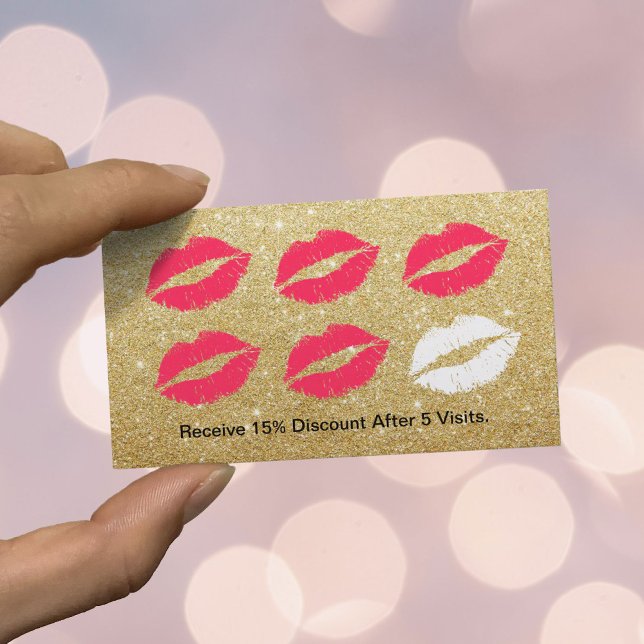 Tarjeta De Fidelización Artista de maquillaje Labios Rojos Golpe de Lealta (Subido por el creador)