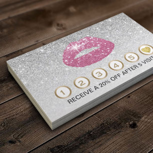 Tarjeta De Fidelización Artista de maquillaje Litros rosados Lealtad Purpu