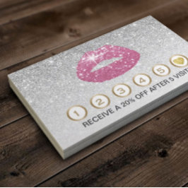 Tarjeta De Fidelización Artista de maquillaje Litros rosados Lealtad Purpu