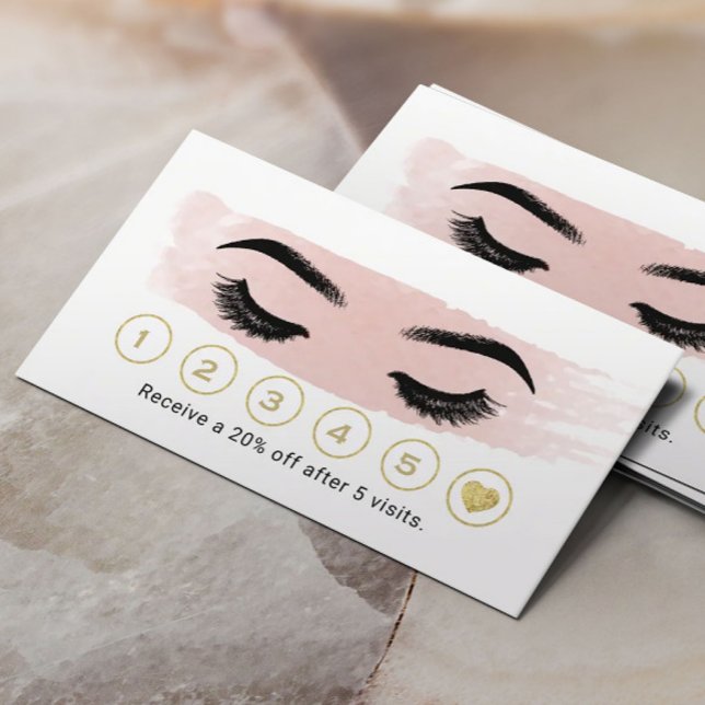 Tarjeta De Fidelización Artista de maquillaje Loyalty de acuarela Rubor (Subido por el creador)