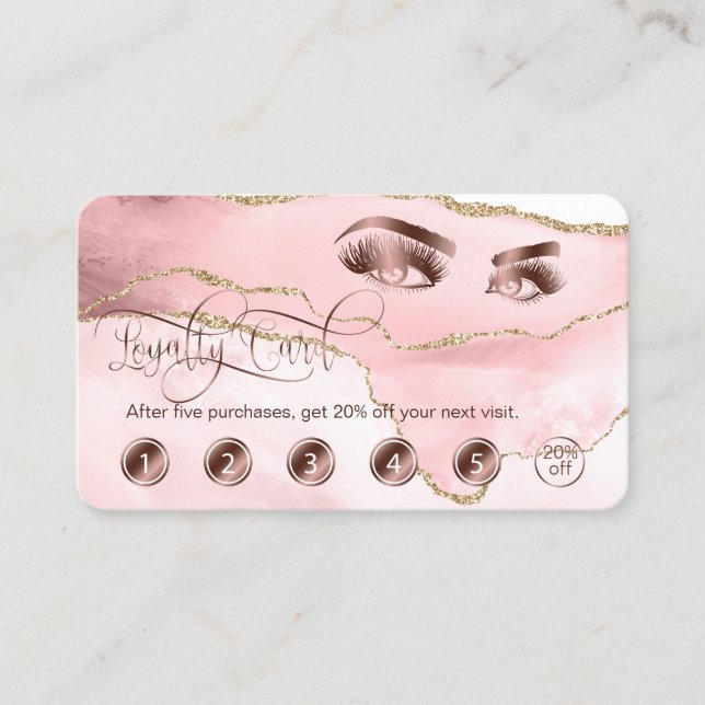Tarjeta De Fidelización Artista de maquillaje Ojos De Ojo Azotan Agante De (Anverso)