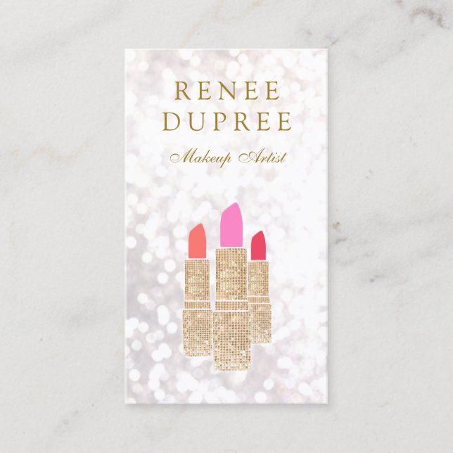 Tarjeta De Fidelización Artista de maquillaje Palo de oro 10 Lealtad de pu (Anverso)