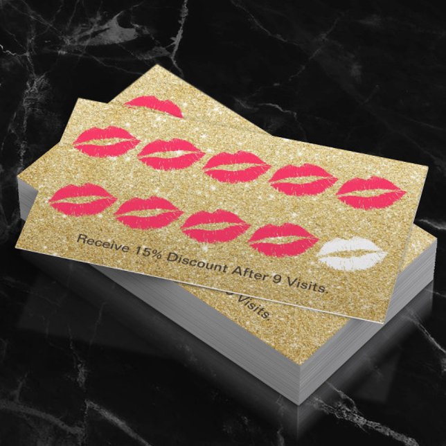 Tarjeta De Fidelización Artista de maquillaje Purpurina de oro moderno Pun (Subido por el creador)