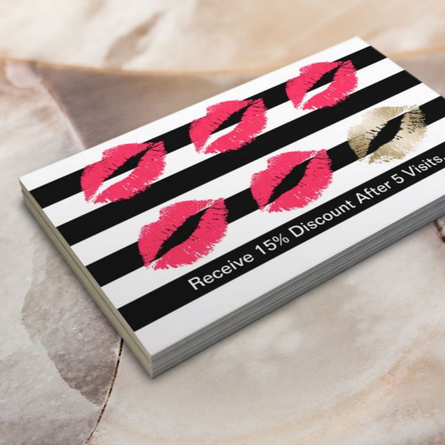 Tarjeta De Fidelización Artista de maquillaje Rojo Lipas modernas Lealtad  (Subido por el creador)