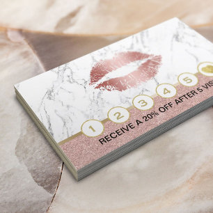 Tarjeta De Fidelización Artista de maquillaje Rosa de oro levanta lealtad 