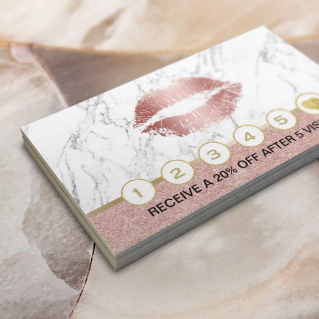Tarjeta De Fidelización Artista de maquillaje Rosa de oro levanta lealtad  (Subido por el creador)