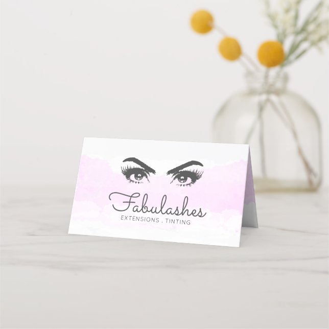 Tarjeta De Fidelización Artista de maquillaje Rosa Rubor Brows Lashes Wate (Anverso)