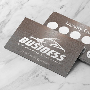 Tarjeta De Fidelización Auto Detailing Car Washing Cool Automotive Loyalty