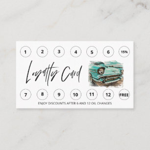 Tarjeta De Fidelización *~* Auto Lube Car Wash LOGO Rewards Gracias QR