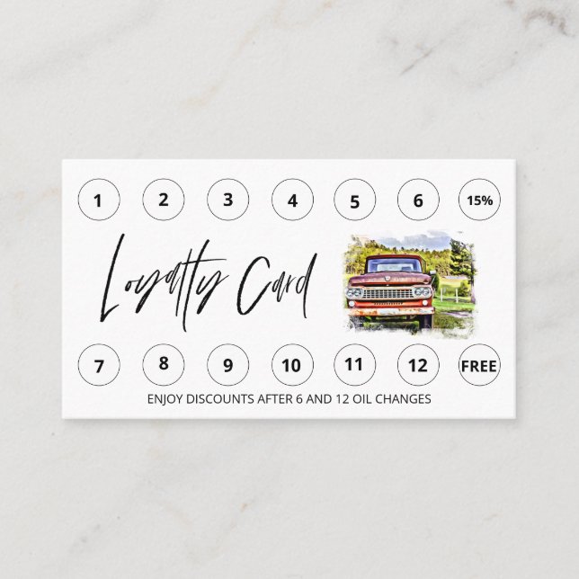 Tarjeta De Fidelización *~* Auto Lube Car Wash - LOGO Rewards Gracias QR (Anverso)