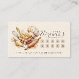 Tarjeta De Fidelización Bakery Pastry Chef Baking Catering Loyalty Punch
