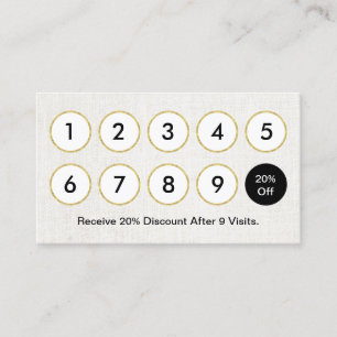 Tarjeta De Fidelización Balneario de lino blanco elegante del salón de la