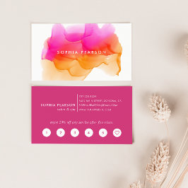 Tarjeta De Fidelización Banda de color de agua del sol | Cliente