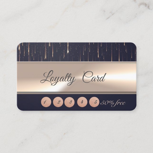 Tarjeta De Fidelización Banda elegante profesional moderna, perforaciones (Anverso)