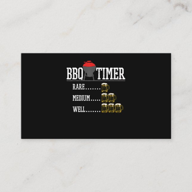 Tarjeta De Fidelización Barbacoa | BBQ Timer Funny Beer Steak Grilling (Anverso)