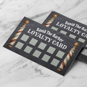Tarjeta De Fidelización Barber Shop Barbershop Chalkboard Loyalty Punch