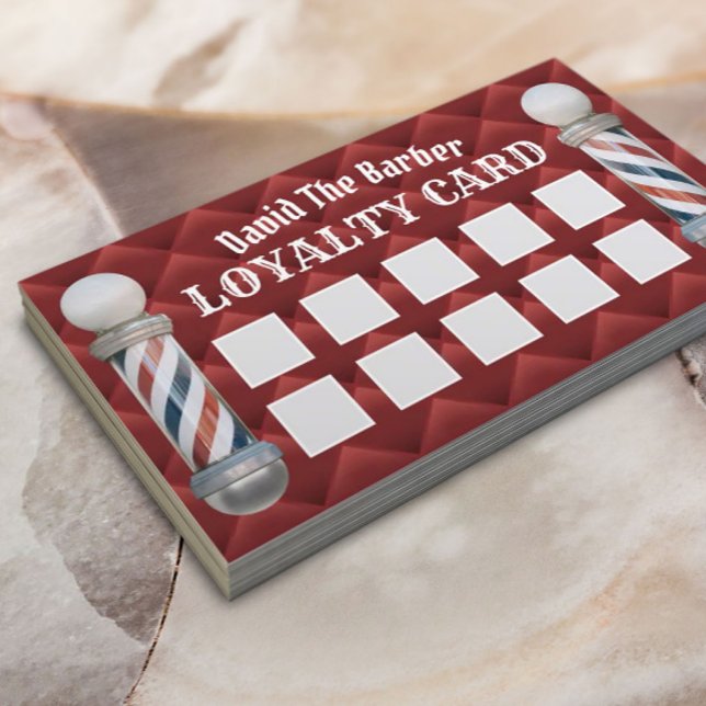 Tarjeta De Fidelización Barber Shop Barbershop Lujo Lealtad Rojo Eterna (Subido por el creador)