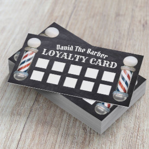 Tarjeta De Fidelización Barber Shop Barbershop Vintage Chalkboard Loyalty