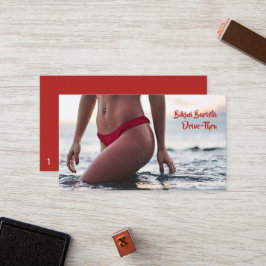 Tarjeta De Fidelización Barista Belly bikini Café en ruta horizontal