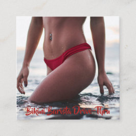 Tarjeta De Fidelización Barista Belly bikini Café en ruta horizontal