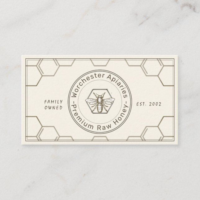 Tarjeta De Fidelización Beekeeper Honey Customer Loyalty Card Ivory (Anverso)