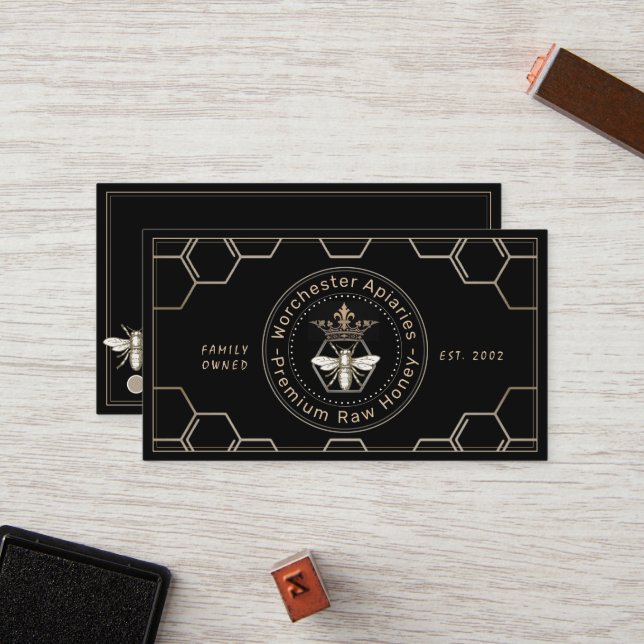 Tarjeta De Fidelización Beekeeper Honey Customer Loyalty Card Punch Black (Anverso/Reverso In Situ)