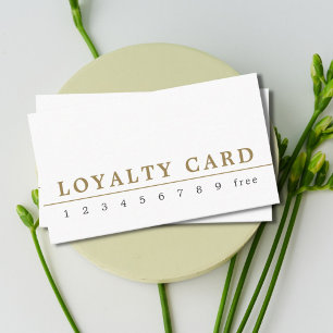 Tarjeta De Fidelización Belleza de la línea dorada blanca elegante y minim