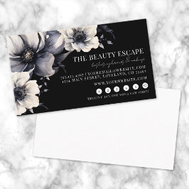 Tarjeta De Fidelización Belleza floral blanca negra