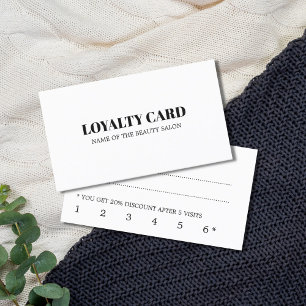 Tarjeta De Fidelización Belleza moderna minimalista blanca negra