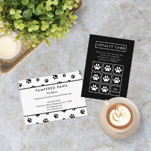 Tarjeta De Fidelización Black Paw Prints Professional Pet Salon