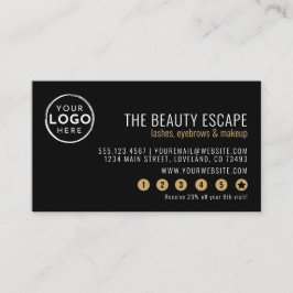 Tarjeta De Fidelización Black White Business Logo Loyalty Card