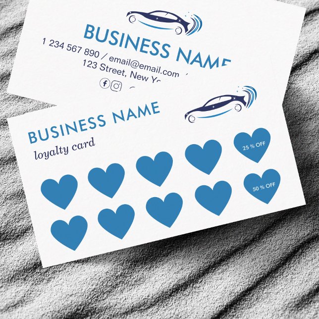 Tarjeta De Fidelización Blue Carwash Car Auto Lavado Automático De Negocio (Subido por el creador)