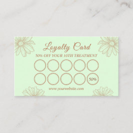 Tarjeta De Fidelización Blush Green loyalty Card for Salon & Beauty Artist