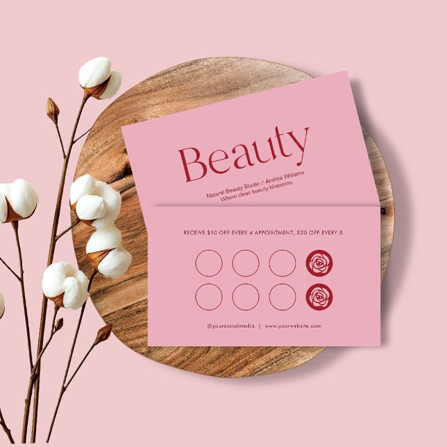 Tarjeta De Fidelización Blush Pink Beauty Service Loyalty Business Card (Subido por el creador)