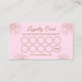 Tarjeta De Fidelización Blush Pink Loyalty Card for Salon & Beauty Artists