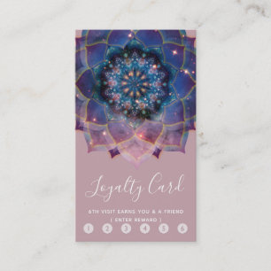 Tarjeta De Fidelización Boho Nebula Bloom   Diseño de Mandala