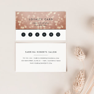 Tarjeta De Fidelización Bokeh de oro de Rosa de cobre   Lealtad