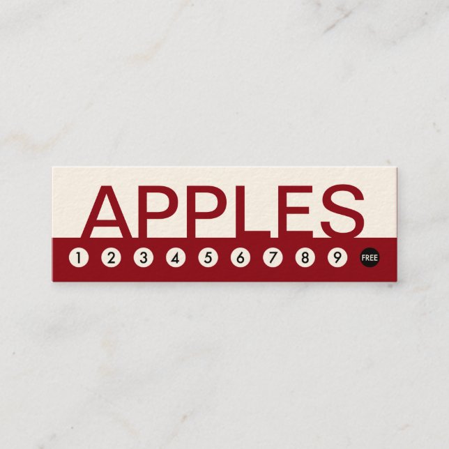 Tarjeta De Fidelización bold APPLES lealtad al cliente (Anverso)