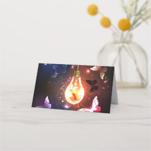 Tarjeta De Fidelización Bombilla brillante con mariposas nocturnas