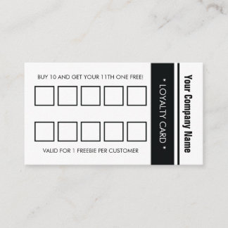 Tarjeta De Fidelización Borde blanco simple 10 punzonado