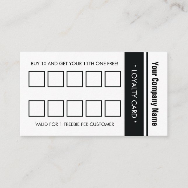 Tarjeta De Fidelización Borde blanco simple 10 punzonado (Anverso)