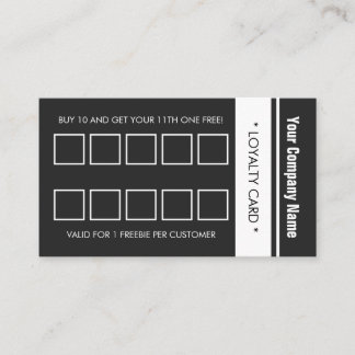 Tarjeta De Fidelización Borde simple gris blanco 10 punzonado