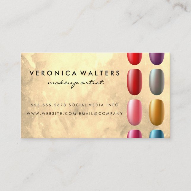 Tarjeta De Fidelización Botellas polacas de Nail Derramadas | Manicura col (Anverso)